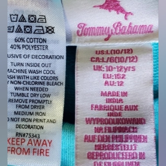 NEW Girls Tommy Bahama teal pull on knit shorts with front pockets in Sz.10/12 - Picture 5 of 6